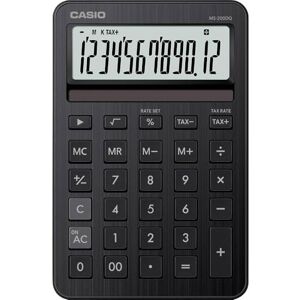 Casio MS-200DQ small desktop calculator with aluminum front, black Casio MS-200DQ small desktop calculator with aluminum front, black