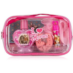 accentra I Love Horses Gift Set for Teenagers and Girls in Cosmetic Bag Including Bubble Bath, Soap, Lip Balm with Delicious Strawberry Scent and a Sponge accentra I Love Horses Gift Set for Teenagers and Girls in Cosmetic Bag Including Bubble Bath, Soap, Lip Balm with Delicious Strawberry Scent and a Sponge