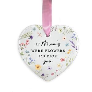 GiftsinaJiffy If Mum's Were Flowers I'd Pick You Ceramic Hanging Decoration, Mummy Mama Gift, Mother’s Day Keepsake, New Mum Ornament Gift, Birthday Gift, Floral Hanging Decoration (Heart) GiftsinaJiffy If Mum's Were Flowers I'd Pick You Ceramic Hanging Decoration, Mummy Mama Gift, Mother’s Day Keepsake, New Mum Ornament Gift, Birthday Gift, Floral Hanging Decoration (Heart)