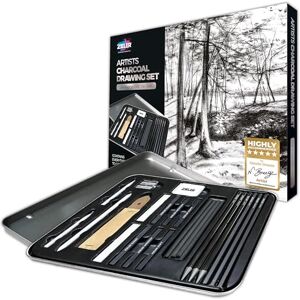 Zieler Artists Charcoal Drawing Set 24-piece Gift Tin Set The Ideal Starter Set! Zieler Artists Charcoal Drawing Set 24-piece Gift Tin Set The Ideal Starter Set!