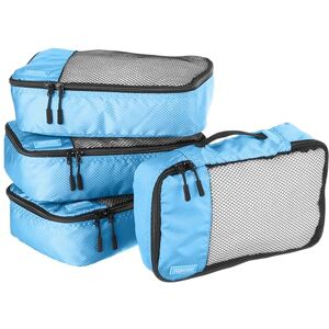 Amazon Basics Packing Cubes, Zipper, S (4-Piece Set), Sky Blue