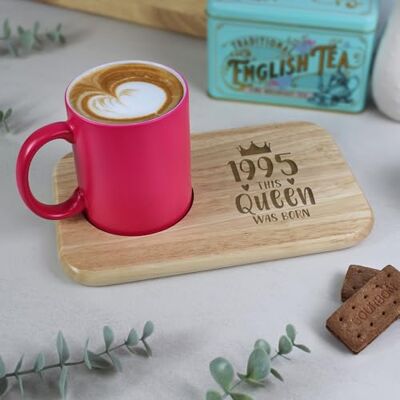 eBuyGB Engraved Tea & Biscuit Board, 1995 This Queen was Born, 30th Milestone Birthday Gifts for Women, Thirtieth Birthday Gift for Her, Wooden eBuyGB Engraved Tea & Biscuit Board, 1995 This Queen was Born, 30th Milestone Birthday Gifts for Women, Thirtieth Birthday Gift for Her, Wooden