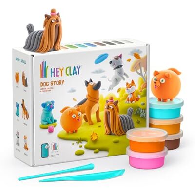 HEY CLAY Dog Story Set Air Dry Clay for Kids, Sets Sets for Kids Air Dry Clay for Kids, Dog Story Modelling Set, Non-Toxic, Interactive App HEY CLAY Dog Story Set Air Dry Clay for Kids, Sets Sets for Kids Air Dry Clay for Kids, Dog Story Modelling Set, Non-Toxic, Interactive App