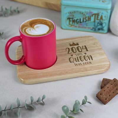 eBuyGB Engraved Tea & Biscuit Board, 2004 This Queen was Born, 21st Milestone Birthday Gifts for Women, 21st Birthday Gift for Her, Wooden eBuyGB Engraved Tea & Biscuit Board, 2004 This Queen was Born, 21st Milestone Birthday Gifts for Women, 21st Birthday Gift for Her, Wooden