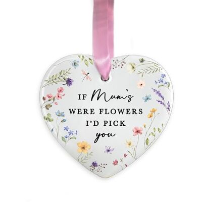 GiftsInaJiffy If Mum's Were Flowers I'd Pick You Ceramic Hanging Decoration, Mummy Mama Gift, Mother’s Day Keepsake, New Mum Ornament Gift, Birthday Gift, Floral Hanging Decoration (Heart) GiftsInaJiffy If Mum's Were Flowers I'd Pick You Ceramic Hanging Decoration, Mummy Mama Gift, Mother’s Day Keepsake, New Mum Ornament Gift, Birthday Gift, Floral Hanging Decoration (Heart)