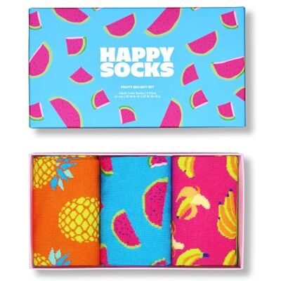 Happy Socks Fun Gift Wrapping Colorful Cotton Socks with Fun Patterns Food and Fruit, Bananas, Burgers, Ice Cream, Pizza, 3-Pack Fruity Mix Gift Set, 41-46 Happy Socks Fun Gift Wrapping Colorful Cotton Socks with Fun Patterns Food and Fruit, Bananas, Burgers, Ice Cream, Pizza, 3-Pack Fruity Mix Gift Set, 41-46