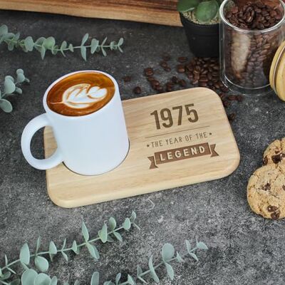 eBuyGB Engraved Tea & Biscuit Board, 1975 Year of The Legend, 50th Milestone Birthday Gifts for Men, Fiftieth Birthday Gift for Him, Wooden eBuyGB Engraved Tea & Biscuit Board, 1975 Year of The Legend, 50th Milestone Birthday Gifts for Men, Fiftieth Birthday Gift for Him, Wooden