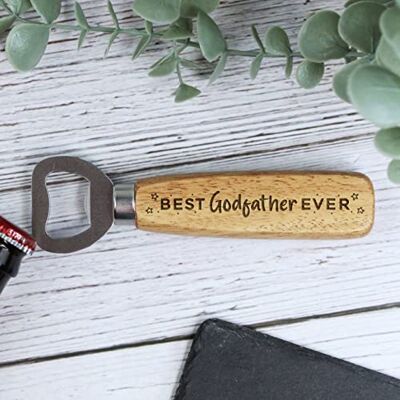 eBuyGB Best Godfather Ever, Engraved Wooden Bottle Opener, Best Godfather Beer Bottle Opener, Fathers Day Gifts, Birthday Gift for Him Design #2 eBuyGB Best Godfather Ever, Engraved Wooden Bottle Opener, Best Godfather Beer Bottle Opener, Fathers Day Gifts, Birthday Gift for Him Design #2
