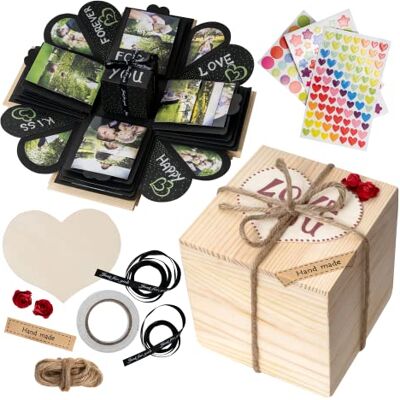 WoodExplosionBox Photo Album - Stores 100 Photos - Durable Wooden Box WoodExplosionBox Photo Album - Stores 100 Photos - Durable Wooden Box