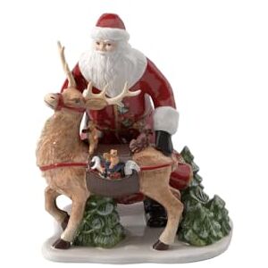 Villeroy & Boch – Christmas Toys Memory Santa with deer, a decorative ornament made of hard porcelain, suitable for candles, multi-coloured, 30 x 24 x 35 cm Villeroy & Boch – Christmas Toys Memory Santa with deer, a decorative ornament made of hard porcelain, suitable for candles, multi-coloured, 30 x 24 x 35 cm