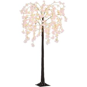 HOMCOM 6ft Cherry Blossom Tree Light with 450 Warm White LED Lights, Artificial Tree for Indoor, Party, Wedding, Christmas, Home Decoration, Pink HOMCOM 6ft Cherry Blossom Tree Light with 450 Warm White LED Lights, Artificial Tree for Indoor, Party, Wedding, Christmas, Home Decoration, Pink
