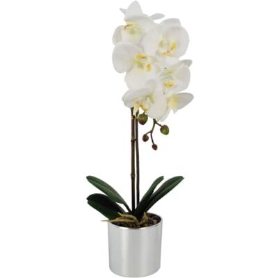 Leaf 46cm Artificial Orchid White - Artificial Orchid Leaf 46cm Artificial Orchid White - Artificial Orchid