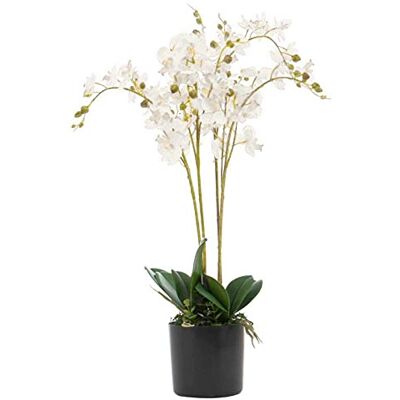 Leaf Design UK Artificial Orchid - 60cm White Display Leaf Design UK Artificial Orchid - 60cm White Display