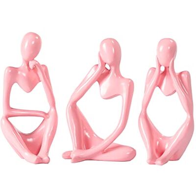 BMLCGJ Thinker Statue Gold Decor Abstract Art Sculpture, Golden Resin Collectible Figurines for Home Living Room Office Shelf Decoration,Great Gift Ideas (Pink) BMLCGJ Thinker Statue Gold Decor Abstract Art Sculpture, Golden Resin Collectible Figurines for Home Living Room Office Shelf Decoration,Great Gift Ideas (Pink)