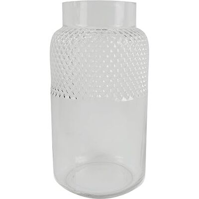 Leaf Model - White Diamond Vase - 29cm - Glass Decor Leaf Model - White Diamond Vase - 29cm - Glass Decor