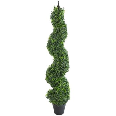 Leaf 120cm Tall Artificial Boxwood Spiral Topiary - Artificial Tree Leaf 120cm Tall Artificial Boxwood Spiral Topiary - Artificial Tree