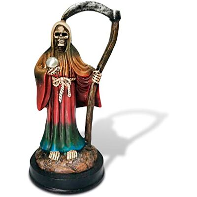 Redwix Santa Muerte Statue 5 inch, Grim Reaper Statue in Rainbow Robe, Reaper Figurine of Holy Death Redwix Santa Muerte Statue 5 inch, Grim Reaper Statue in Rainbow Robe, Reaper Figurine of Holy Death