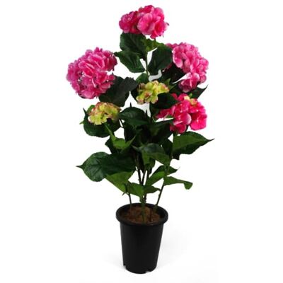 Leaf 90cm Pink Hydrangea Plant with 200 Flowers - Artificial Indoor Plant Leaf 90cm Pink Hydrangea Plant with 200 Flowers - Artificial Indoor Plant