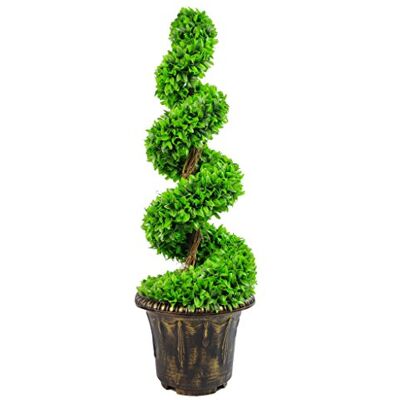 Leaf Large Artificial Spiral Tree Topiary With Decorative Planter 90cm Green - Artificial Spiral Tree Topiary Leaf Large Artificial Spiral Tree Topiary With Decorative Planter 90cm Green - Artificial Spiral Tree Topiary