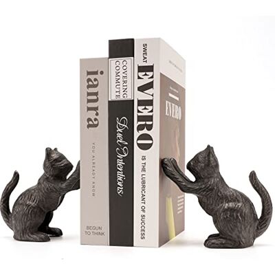 Ambipolar Cat Decorative Bookends, Unique & Heavy Duty for Office Desk, Vintage Antique Black Home Decor, Modern Living Room Decor Ambipolar Cat Decorative Bookends, Unique & Heavy Duty for Office Desk, Vintage Antique Black Home Decor, Modern Living Room Decor
