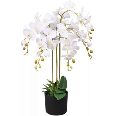 Leaf Design UK - 85cm Realistic Artificial Orchid - Green Leaf Design UK - 85cm Realistic Artificial Orchid - Green