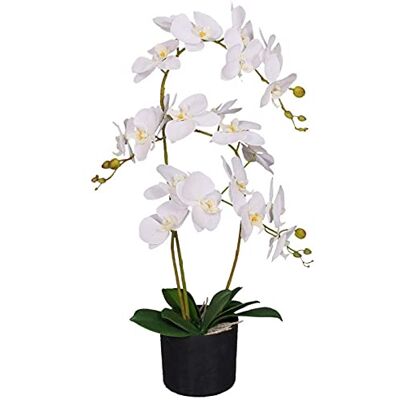 Leaf Design UK 65cm White Artificial Orchid - Display Leaf Design UK 65cm White Artificial Orchid - Display
