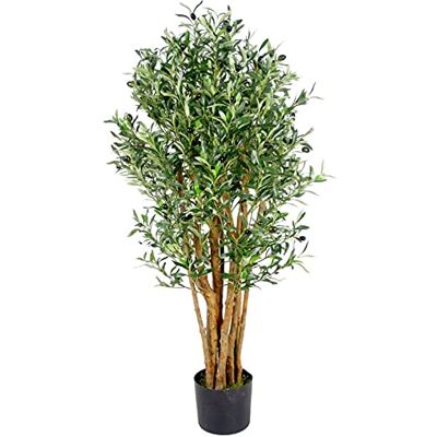Leaf Design UK Artificial Olive Tree - 125cm - Green - Realistic Leaf Design UK Artificial Olive Tree - 125cm - Green - Realistic
