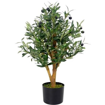 HuaMing 65cm Artificial Olive Tree Bush - Artificial Olive Tree HuaMing 65cm Artificial Olive Tree Bush - Artificial Olive Tree