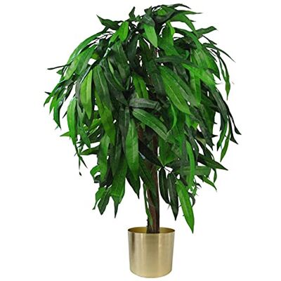 UK Artificial Mango Plant 100cm - Realistic Leaf Design - Green Gold - Artificial Plant for Decor UK Artificial Mango Plant 100cm - Realistic Leaf Design - Green Gold - Artificial Plant for Decor