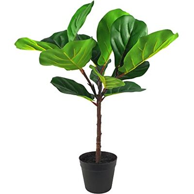 Leaf Design UK 60cm Artificial Fiddle Fig Plant Green - Artificial Plant Leaf Design UK 60cm Artificial Fiddle Fig Plant Green - Artificial Plant