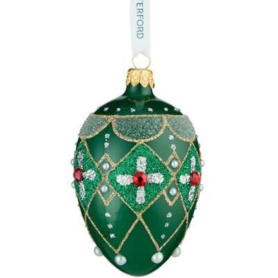 Waterford Holiday Heirlooms Green & Red Oval Bauble Waterford Holiday Heirlooms Green & Red Oval Bauble