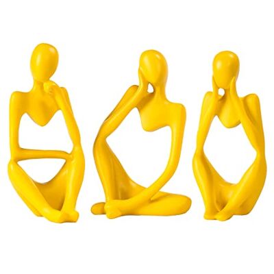 BMLCGJ Thinker Statue Gold Decor Abstract Art Sculpture, Golden Resin Collectible Figurines for Home Living Room Office Shelf Decoration,Great Gifts Ideas (Yellow) BMLCGJ Thinker Statue Gold Decor Abstract Art Sculpture, Golden Resin Collectible Figurines for Home Living Room Office Shelf Decoration,Great Gifts Ideas (Yellow)