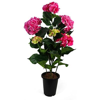 Leaf 90cm Pink Hydrangea Plant with 200 Flowers - Artificial Indoor Plant Leaf 90cm Pink Hydrangea Plant with 200 Flowers - Artificial Indoor Plant