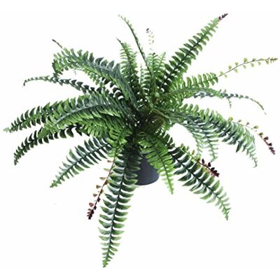 Leaf Large Artificial Fern Plant with Pot, Boston Bushy, 60cm Leaf Large Artificial Fern Plant with Pot, Boston Bushy, 60cm