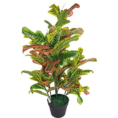 Leaf 90cm Artificial Codiaeum Multicoloured House Plant - Large Orange - Artificial House Plant Leaf 90cm Artificial Codiaeum Multicoloured House Plant - Large Orange - Artificial House Plant