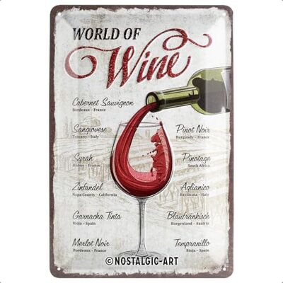 Nostalgic-Art Retro Tin Sign World of Wine Gift idea for bar decoration, Metal Plaque, Vintage Design for Wall decoration, 20 x 30 cm Nostalgic-Art Retro Tin Sign World of Wine Gift idea for bar decoration, Metal Plaque, Vintage Design for Wall decoration, 20 x 30 cm