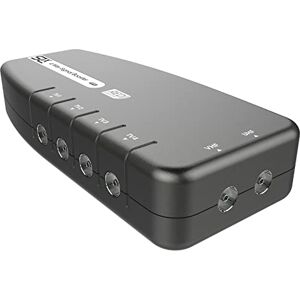 SLx TV Signal Booster Aerial Amplifier, 4 Way Signal Distribution Amplifier with Coax Connections, 4G & 5G Filtering, Indoor TV Aerial, HD & 4K TV/FM/DAB & Freeview, Variable Gain Control SLx TV Signal Booster Aerial Amplifier, 4 Way Signal Distribution Amplifier with Coax Connections, 4G & 5G Filtering, Indoor TV Aerial, HD & 4K TV/FM/DAB & Freeview, Variable Gain Control