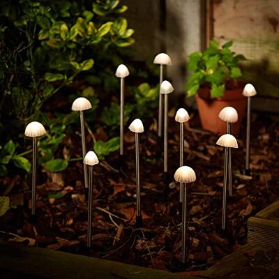 Solar Centre SolarCentre® Elan Outdoor Solar Powered Mushroom Lights Set of 12 Solar Centre SolarCentre® Elan Outdoor Solar Powered Mushroom Lights Set of 12