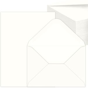 Noa Home Deco 50 Sets of Writing Paper with Envelopes, Kraft Paper and Blank Cards for DIY Invitations, Greeting Cards, Thank You Cards, DIN C6/A5, White Noa Home Deco 50 Sets of Writing Paper with Envelopes, Kraft Paper and Blank Cards for DIY Invitations, Greeting Cards, Thank You Cards, DIN C6/A5, White