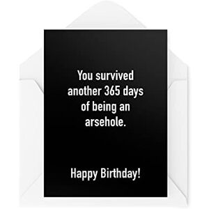 Tongue in Peach Funny Birthday Cards, Best Friend Card You Survived Another 365 Days, Greeting Card for Him Her, Humour Laughter Banter Joke Fun, CBH147 Tongue in Peach Funny Birthday Cards, Best Friend Card You Survived Another 365 Days, Greeting Card for Him Her, Humour Laughter Banter Joke Fun, CBH147