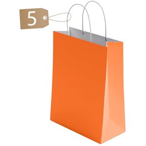YUNJU 50 Pcs Small Orange Paper Party Bags with Handles Colourful Paper Gift Bags for Kids Parties Weddings Birthdays Baby Showers Xmas and Sweets 18x22x8cm Kraft Bags YUNJU 50 Pcs Small Orange Paper Party Bags with Handles Colourful Paper Gift Bags for Kids Parties Weddings Birthdays Baby Showers Xmas and Sweets 18x22x8cm Kraft Bags