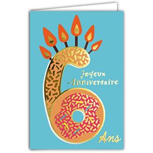 AFIE ColorAges 69-2406 Age 6 Birthday Card in Shiny Gold Textured Embossed for Children, Boys, Girls, Coloured Age Suitable for Inside Use Envelope Included Made in France ColorAges AFIE ColorAges 69-2406 Age 6 Birthday Card in Shiny Gold Textured Embossed for Children, Boys, Girls, Coloured Age Suitable for Inside Use Envelope Included Made in France ColorAges
