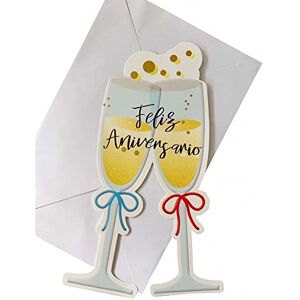 Generic Happy Anniversary Card - 2x15 Champagne Glasses - Transparent Generic Happy Anniversary Card - 2x15 Champagne Glasses - Transparent