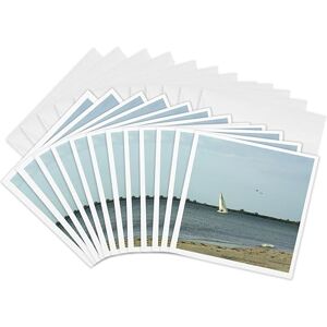 3dRose Sailboat and Birds on Captival Greeting Cards, 6 by 6-inches, Set of 12 (gc_38133_2) 3dRose Sailboat and Birds on Captival Greeting Cards, 6 by 6-inches, Set of 12 (gc_38133_2)