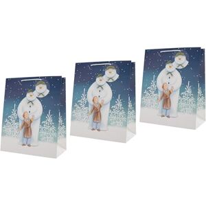 Hallmark Large Gift Bag, Pack of 3, The Snowman, Christmas, Nostalgic Gift Bags, Festive Design, Blue, White Hallmark Large Gift Bag, Pack of 3, The Snowman, Christmas, Nostalgic Gift Bags, Festive Design, Blue, White