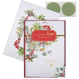 Hallmark Boxed Christmas Card for Mum Classic Seasonal Foliage Design Hallmark Boxed Christmas Card for Mum Classic Seasonal Foliage Design