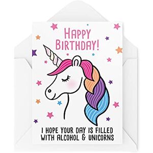 Tongue in Peach , 21 x 15 x 0.2 cm, White Funny Birthday Cards, Unicorn Card, Filled with Alcohol & Unicorns, for Her Girly Stars Best Friend Daughter Sister Bestie, CBH504 Tongue in Peach , 21 x 15 x 0.2 cm, White Funny Birthday Cards, Unicorn Card, Filled with Alcohol & Unicorns, for Her Girly Stars Best Friend Daughter Sister Bestie, CBH504