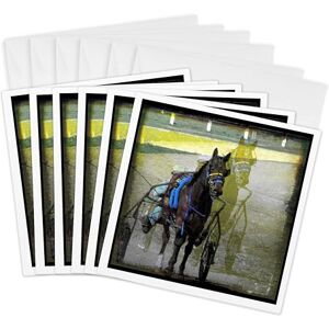 3dRose Double Standardbred Digital Art by Angelandspot Greeting Cards, 6 by 6-inches, Set of 6 (gc_11403_1) 3dRose Double Standardbred Digital Art by Angelandspot Greeting Cards, 6 by 6-inches, Set of 6 (gc_11403_1)