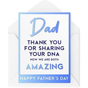 Tongue in Peach Funny Father's Day Cards, Cards for Dad, Greeting Cards for Him, Thanks for Sharing My DNA Amazing, Comedy Humour Joke Banter, CBH184 Tongue in Peach Funny Father's Day Cards, Cards for Dad, Greeting Cards for Him, Thanks for Sharing My DNA Amazing, Comedy Humour Joke Banter, CBH184