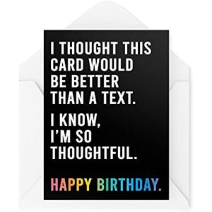 Tongue in Peach Funny Birthday Cards Thought This Would Be Better Than A Text Card For Her Him Colleague Work Office Joke Banter Moving Novelty CBH593 Tongue in Peach Funny Birthday Cards Thought This Would Be Better Than A Text Card For Her Him Colleague Work Office Joke Banter Moving Novelty CBH593